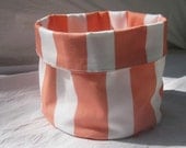 Orange stripe textile basket