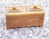 Woodworking Turkish Craft Multi-Purpose Box with 2 Drawers Nice Gift for Everyone