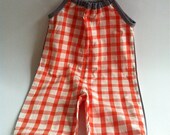Orange Checked Romper Suit