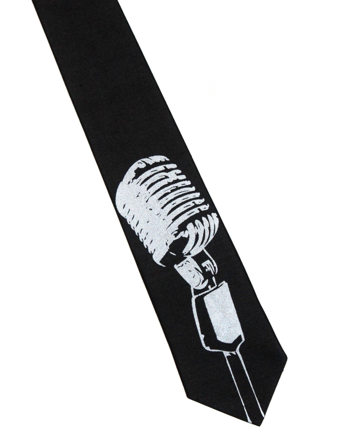 Microphone Skinny Silk Tie