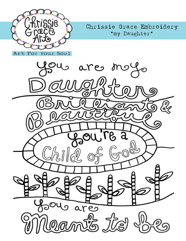 PDF Embroidery:  You are my Daughter