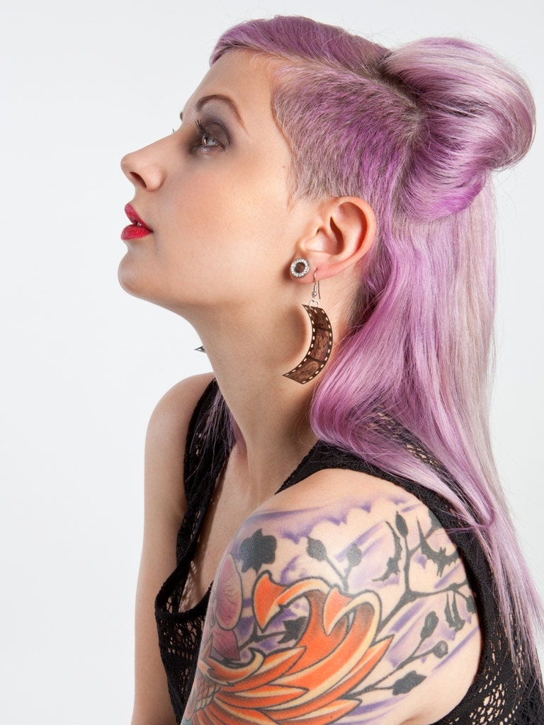 earrings . cartoons . recycled vintage film . only 5 pairs left