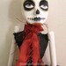 Spooky Day of the Dead Doll in black and rust