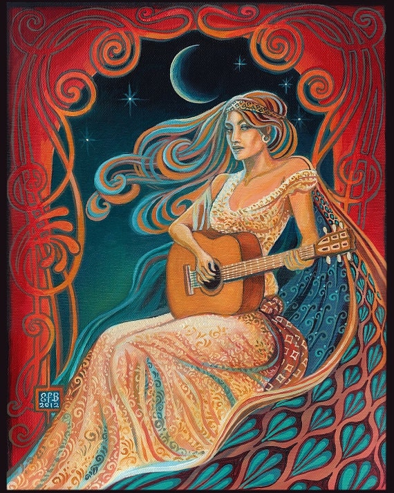 Gypsy Moon Psychedelic Goddess Art 11x14 Fine Art Print
