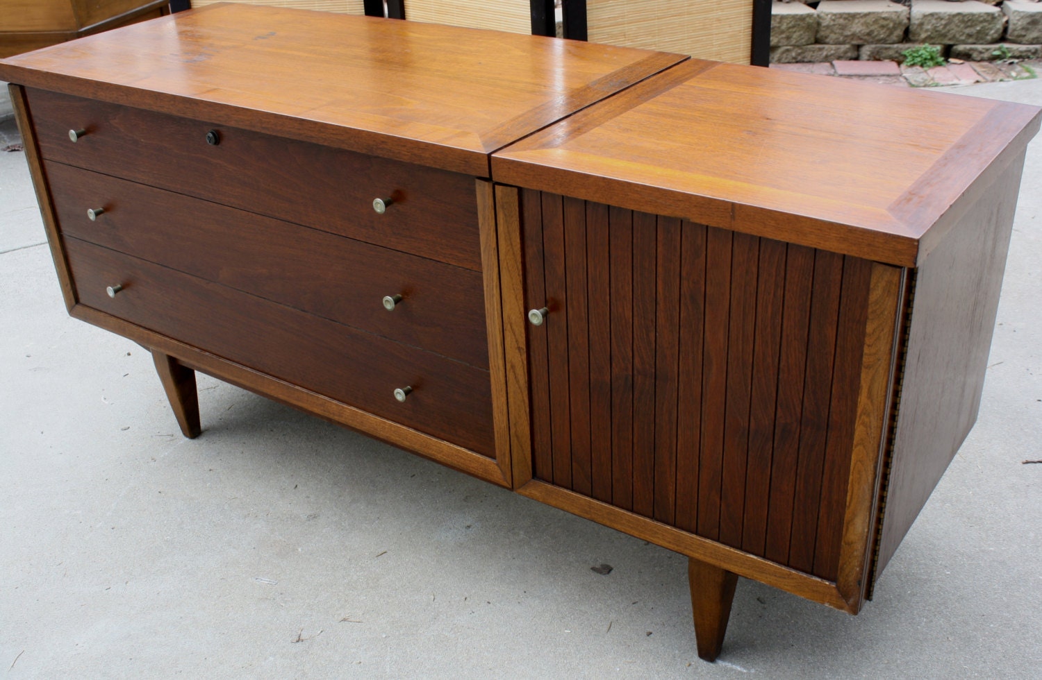 SOLD    Mid Century Lane Cedar Chest Small Credenza Storage