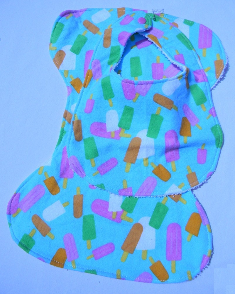 Bib and Burp Cloth Set Popsicles