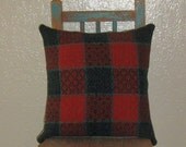 Antique Coverlet Pillow - removable cover - 14" square pillow - Americana pillow - red & blue pillow