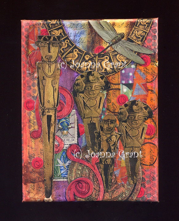 ORIGINAL "Ever Vigilant" Military Support Art Collage Mixed Media