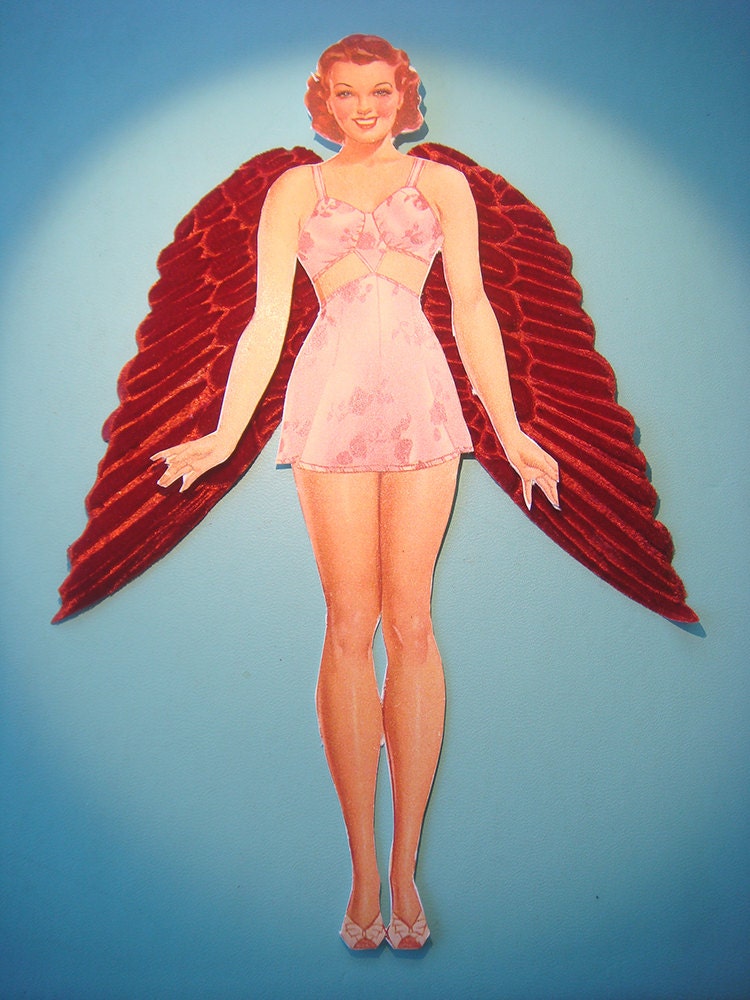 RED VELVET WlNGS  (1 set)  Millinery  Pressed Pieces Large Wings  Embossed Pink from Antique Molds MORE AVAlLABLE