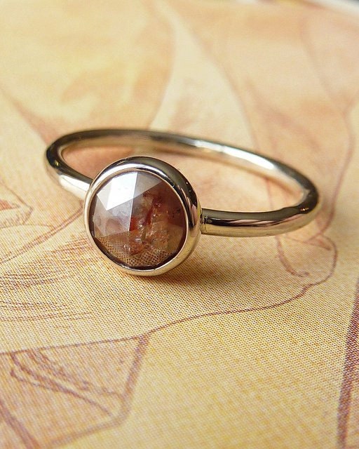 Red Rose Cut Diamond Ring, Deposit