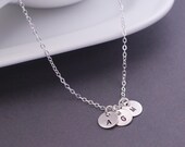 Personalized Mother Necklace, Mom of FOUR, Mother's Day Gift Initial Necklace Sterling Silver, Wife Gift