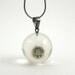 Full Dandelion Pendant, Medium Resin Round with Oxidized Sterling Silver Chain, Eco Jewelry