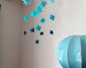 Baby Crib Mobile Hanging Origami Stars -'Milky Way' Aqua-Teal