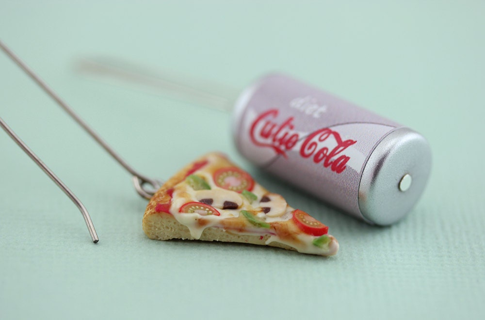 Pizza and Diet Coke Earrings