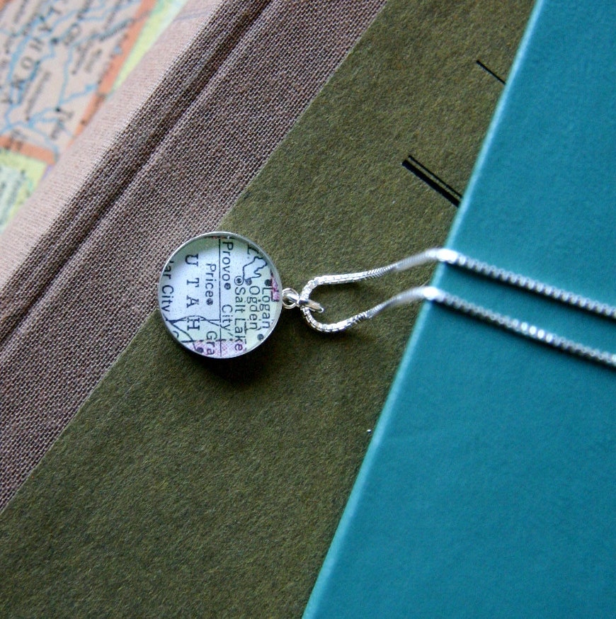 Utah - Keepsake Sterling Map Necklace