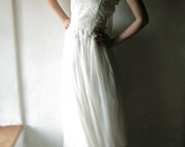 Wedding dress in ivory white silk chiffon - READY TO SHIP outdoors beach wedding gown - organic fairy dress hippie boho wedding