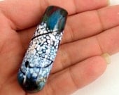 MonaRAEbeads Lingam Snow Lampwork Glass Focal Bead