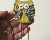 Fabric Owl Paperclip, Owl Clip, Owl Bookmark, Clip, Owl Paperclips, Paperclips, Bookmark