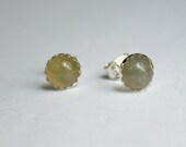 Lichen - Moss Agate and Sterling Silver Earrings