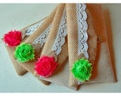 burlap lace clutch raw cotton linen purse set 4 rustic wedding rose bag purse Personalize Bridesmaid party  Custom Pouch gift MakeUp tagt