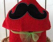 Personalized Mustache Hooded Towel Girls or Boys-Great for the Beach Bath or Pool
