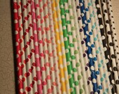 Paper Drinking Party Straws -- You Choose Colors -- set of 25 -- Polka Dots -- 26 colors to choose from Il_170x135