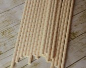 20 Cream Dot Straws - Creme Paper Drinking Straws Il_170x135
