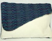Handwoven Mini Clutch Purse - Handbag - Purple Variegated - Cotton & Linen