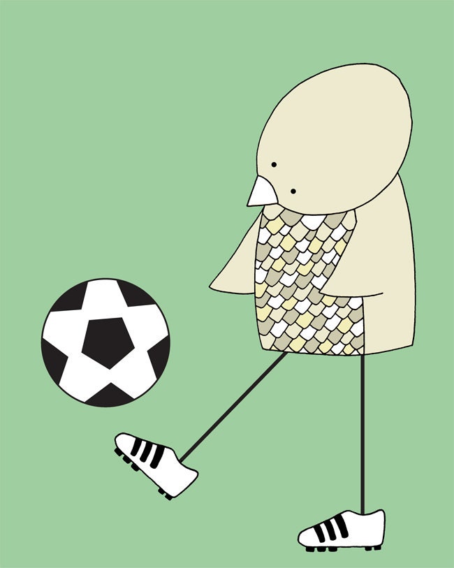 Sports Nursery Art, Soccer, Nursery Art Print, Green Nursery Decor, Nursery Wall Art, Baby Nursery Green