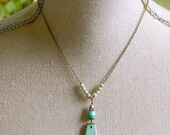 Shades of green.glass beaded,rhinestone necklace. tiedupmemories