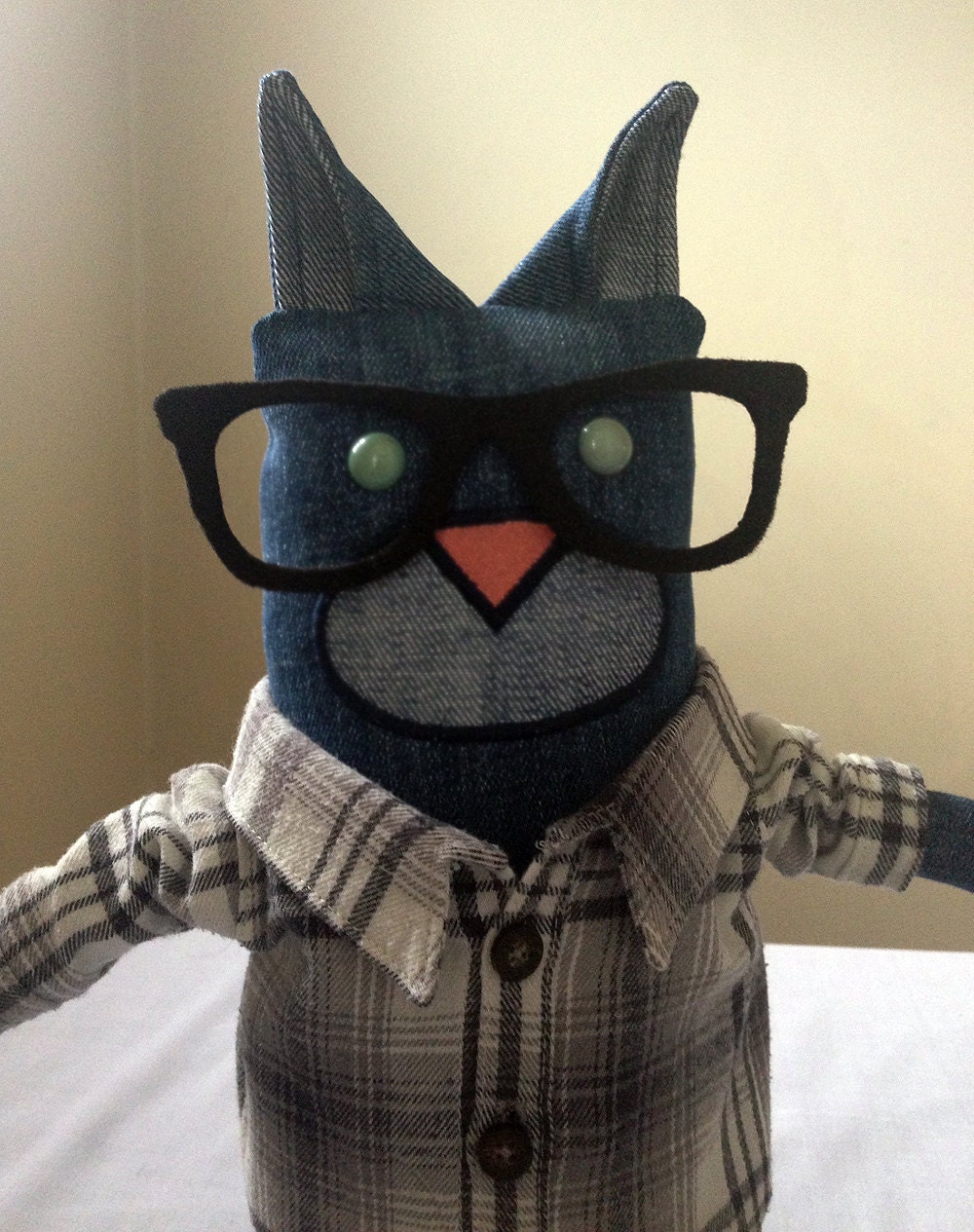 Holden the HipstaKat - Urban cat doll  made from upcycled clothes