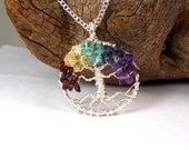 Family Tree necklace pendant with chain - Birthstone pendant for Grandmother  Mother - Mothers day gift - personalized - non tarnish silver