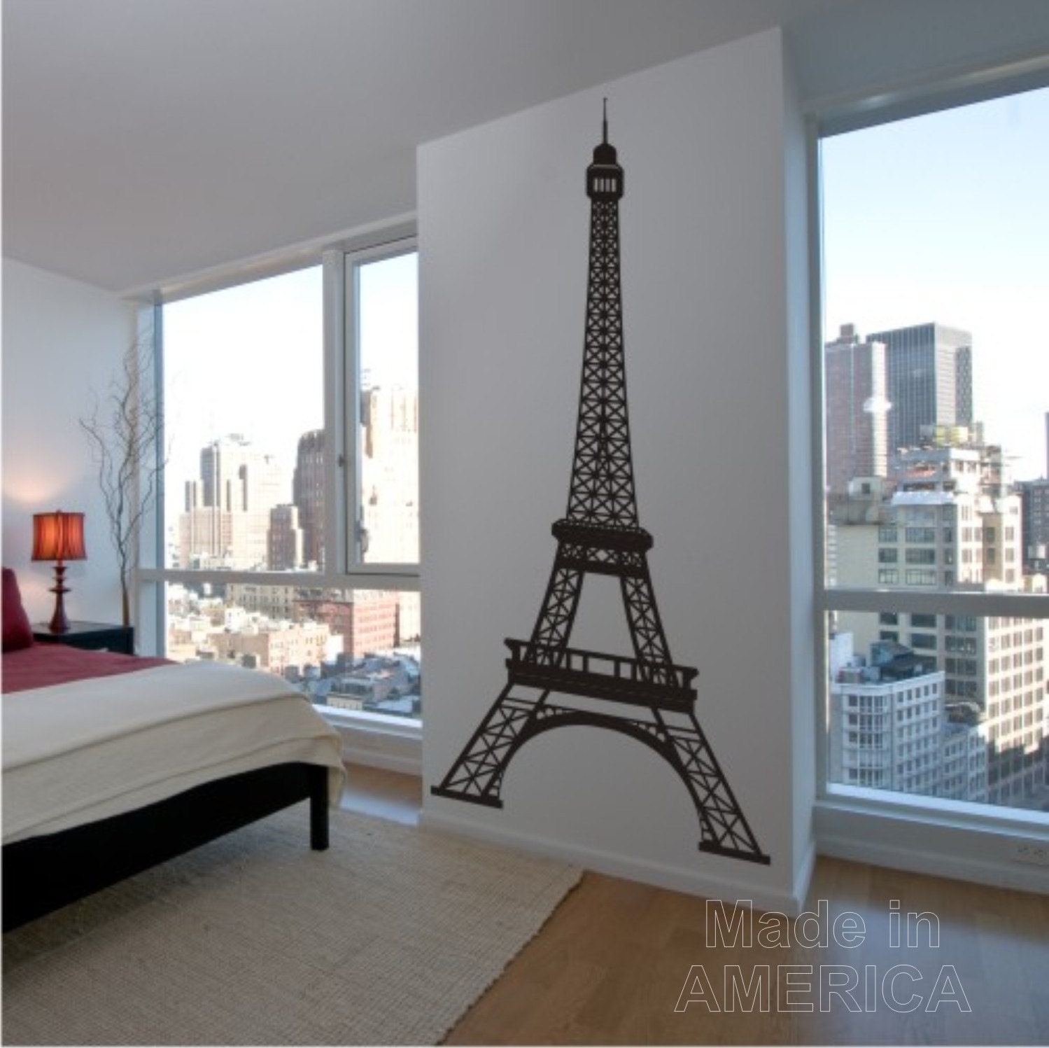 Large Eiffel Tower Vinyl Wall Decal Art 96 inches tall