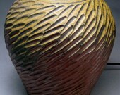 Woodfired  22" Table Lamp - Carved/ Fluted Design