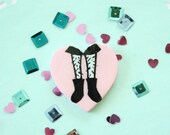 Furr Love Pink/Blue Heart Brooch