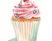 Pink Cupcake Art 8.5x11 PRINT