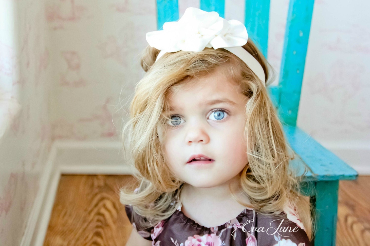 Ivory Flower Girl Headband, Ivory, White Ruffle Headband, Bridesmaid Headband, First communion, Toddler, Baby, Photo Prop.