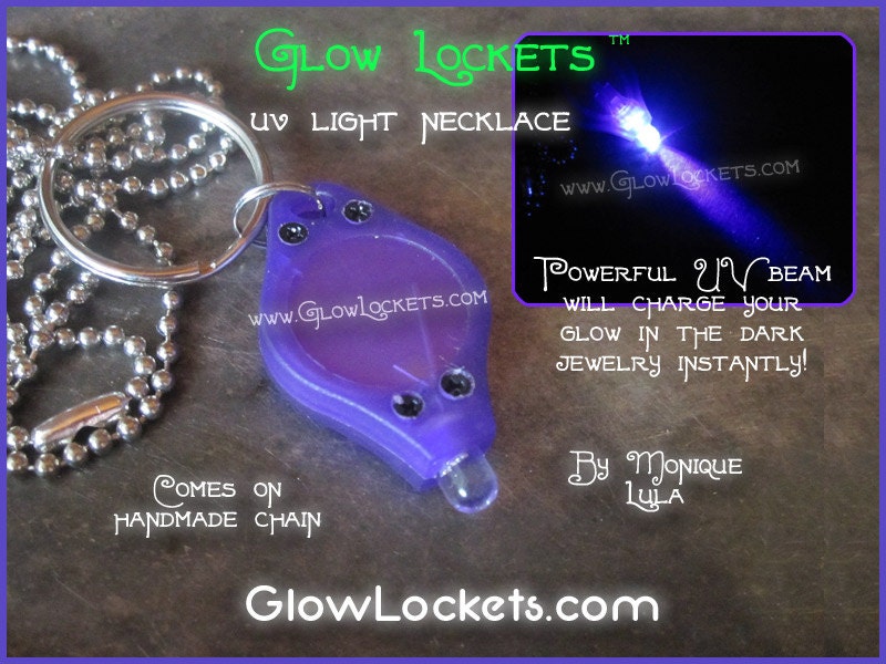 Pocket Size UV Light Necklace Keychain for glow in the dark jewelry