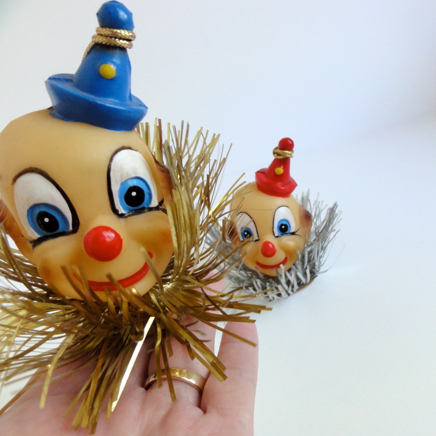 Vintage Clown Head Ornaments