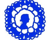 Custom Silhouette Portrait with Doily Papercutting