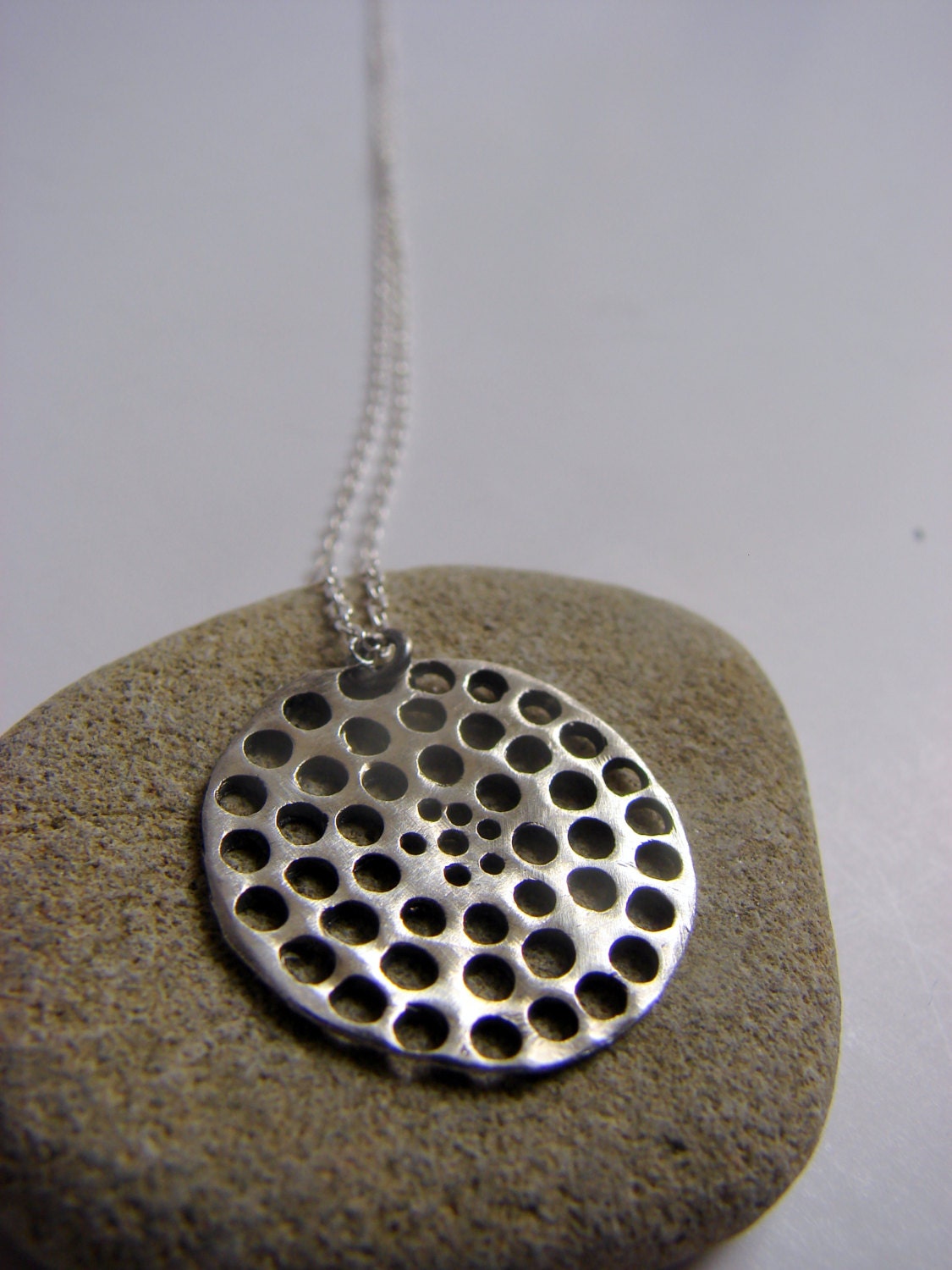 Tribal Necklace Geometric Jewelry Sterling Silver Disk