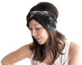 Turban Headband Black and White Tie Dye
