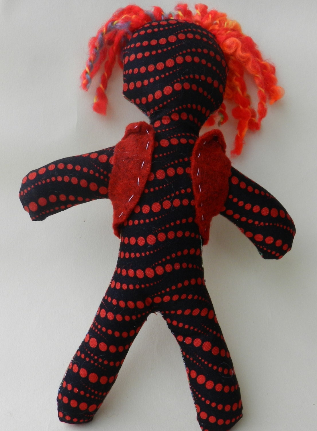 Red Spots and Red Plaid Either Way Doll for kids
