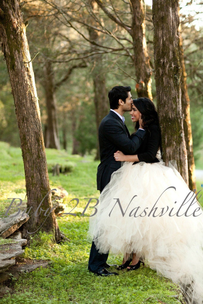 Ivory Ballroom Length Tutu Skirt with Train Size Adult Regular