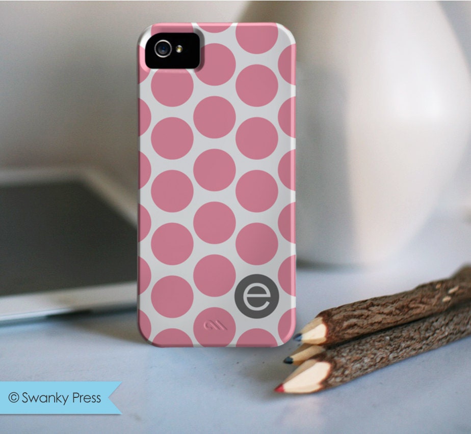iPHONE 5 barely there case "pink dotty initial" Il_170x135