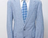 Size 42 Vintage Blue Cotton Sport Coat