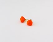 neon orange geo earrings