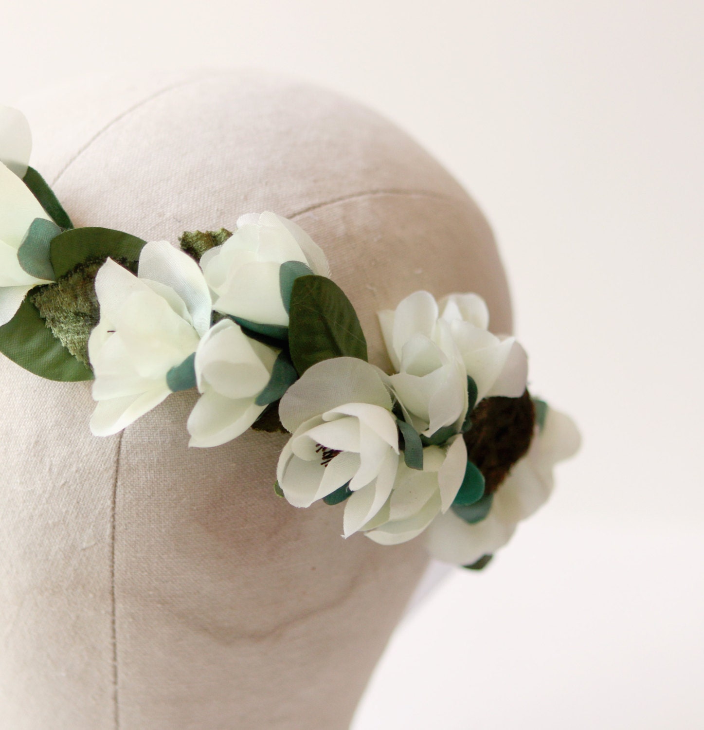 Flower crown, Bridal hair crown, Light green wedding head peice, Bridal headpiece, crown