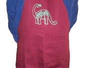 Herbivore Vegetarian Apatosaurus Dinosaur Apron (black, blue or red)