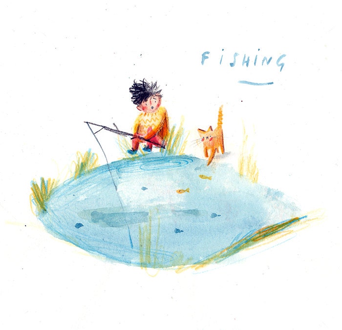 Fishing - original illustration